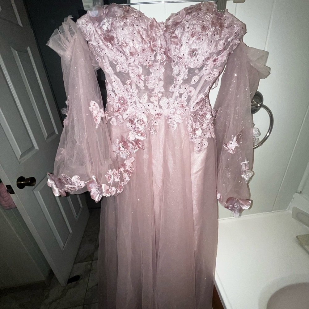 LaDivine By Cinderella Divine Dusty Pink Prom Dress (Size 6) - Picture 6 of 11